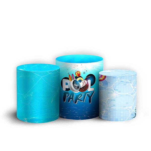 Capas Trio Cilindro Sublimado Vest Facil - Pool Party