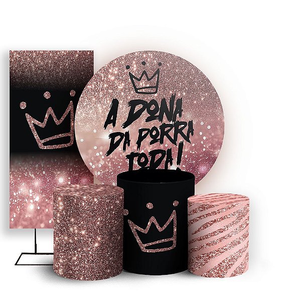 KIT Redondo Trio e Faixa - Dona Da Porra Toda - Sublimado 3D