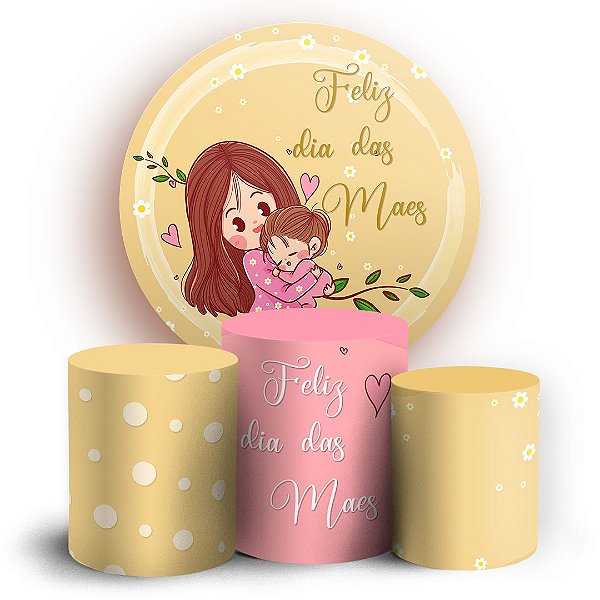 KIT Redondo e Trio - Dia dos Maes - Sublimado 3D
