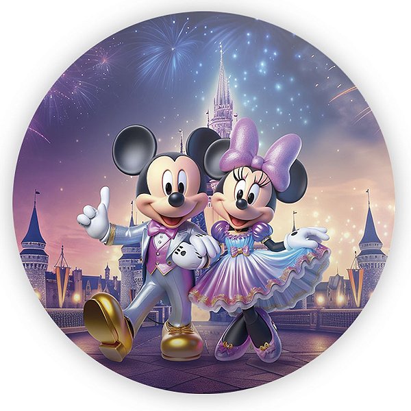 Painel Redondo - Mickey Reinado - Sublimado 3D