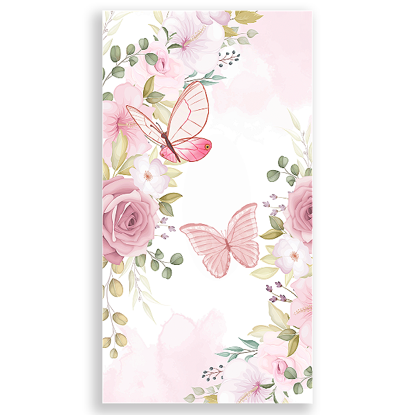 Faixa Lateral - Borboleta Rosa - Sublimado 3D