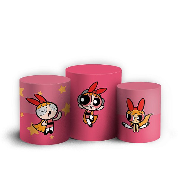 Capas Trio Cilindro Sublimado Vest Facil - Florzinha As Meninas Super Poderosas