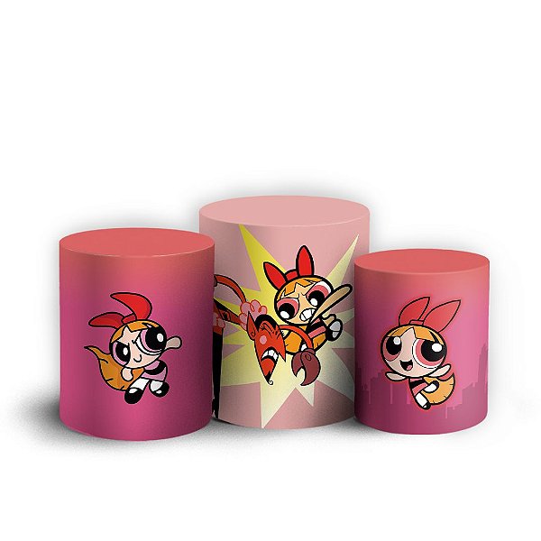 Capas Trio Cilindro Sublimado Vest Facil - Florzinha As Meninas Super Poderosas