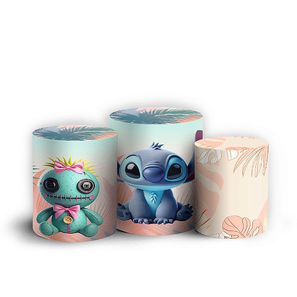 Capas Trio Cilindro Sublimado Vest Facil - Lilo E Stitch