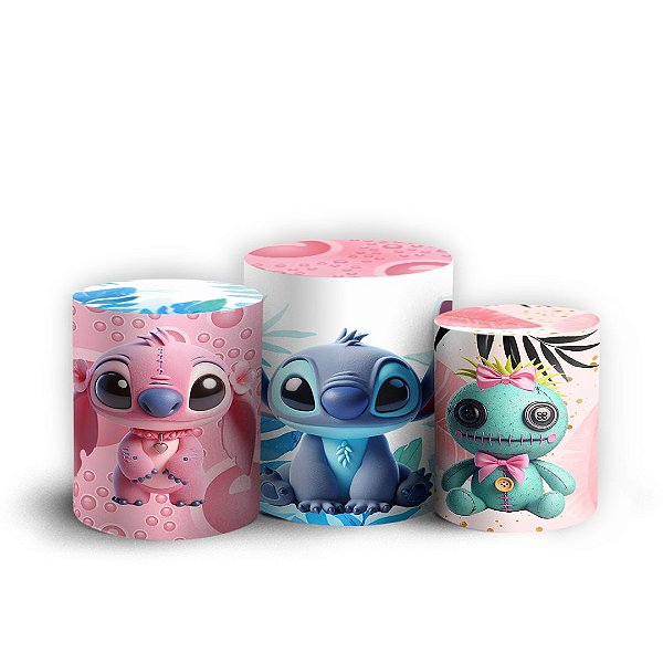 Capas Trio Cilindro Sublimado Vest Facil - Lilo E Stitch