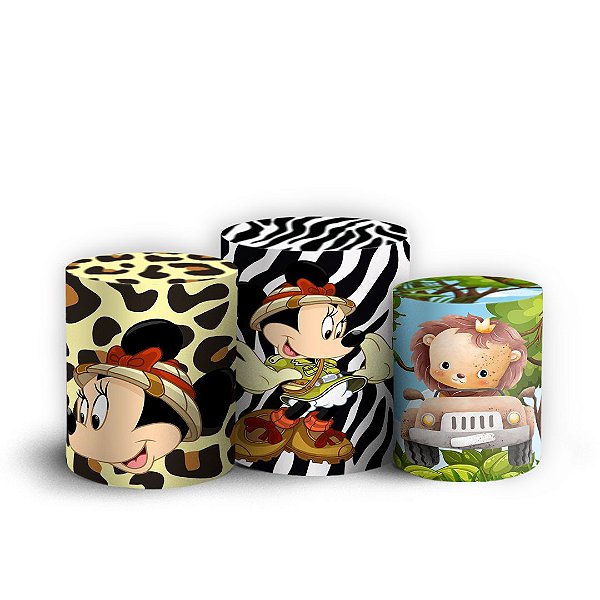 Capas Trio Cilindro Sublimado Vest Facil - Minnie Safari
