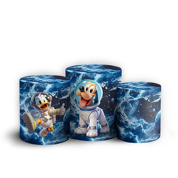 Capas Trio Cilindro Sublimado Vest Facil - Mickey Astronauta