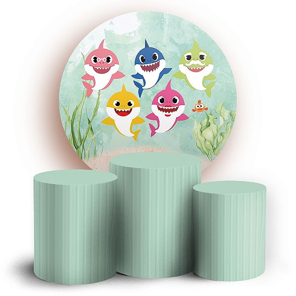 KIT Redondo e Trio - Baby Shark - Sublimado 3D