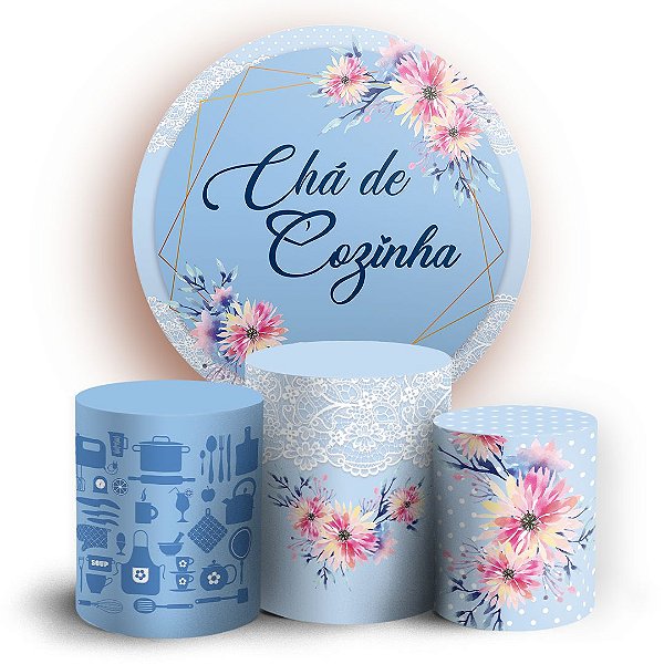 KIT Redondo e Trio - Cha de Cozinha - Sublimado 3D