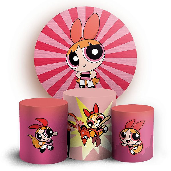 KIT Redondo e Trio - Florzinha As Meninas Super Poderosas - Sublimado 3D