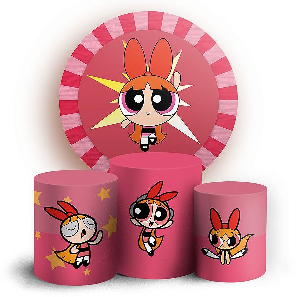 KIT Redondo e Trio - Florzinha As Meninas Super Poderosas - Sublimado 3D