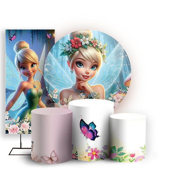 KIT Redondo Trio e Faixa - Tinker Bell - Sublimado 3D