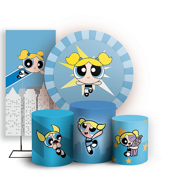 KIT Redondo Trio e Faixa - Lindinha As Meninas Super Poderosas - Sublimado 3D