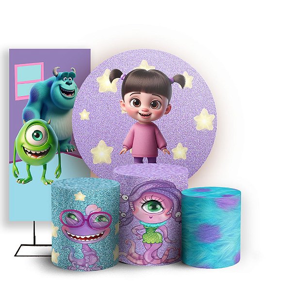 KIT Redondo Trio e Faixa - Monstros SA - Sublimado 3D