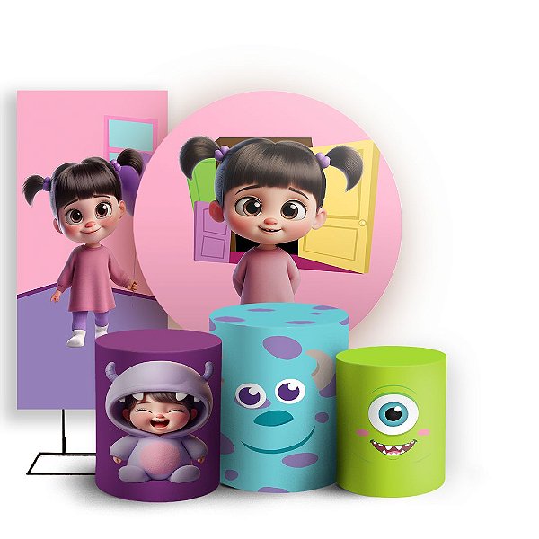 KIT Redondo Trio e Faixa - Monstros SA - Sublimado 3D