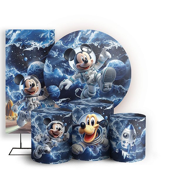 KIT Redondo Trio e Faixa - Mickey Astronauta - Sublimado 3D