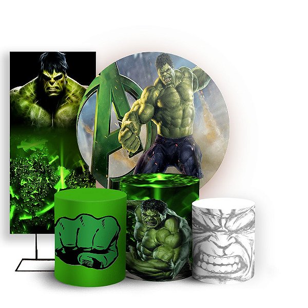 KIT Redondo Trio e Faixa - Hulk - Sublimado 3D