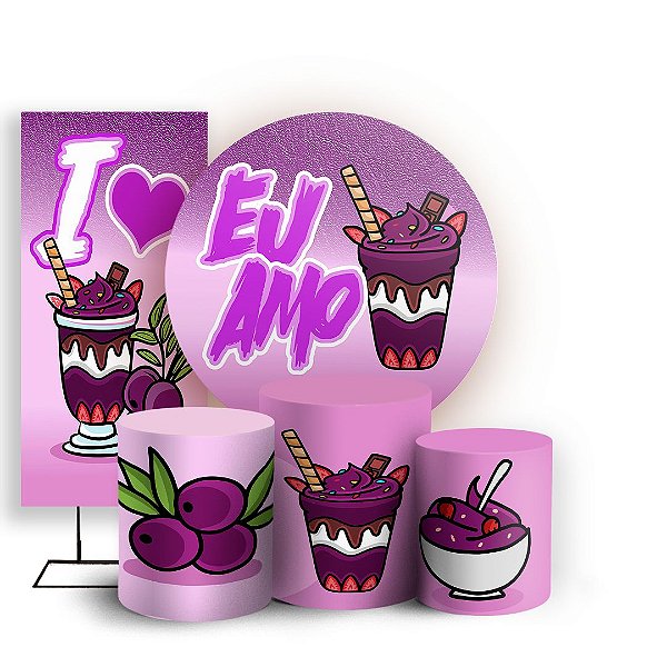 KIT Redondo Trio e Faixa - Acai - Sublimado 3D