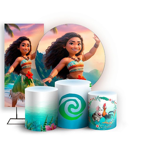 KIT Redondo Trio e Faixa - Moana - Sublimado 3D