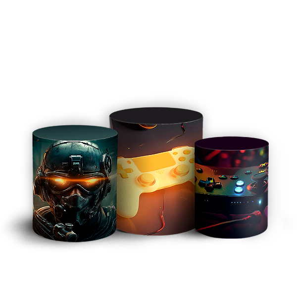 Capas Trio Cilindro Sublimado Vest Facil - Gamer