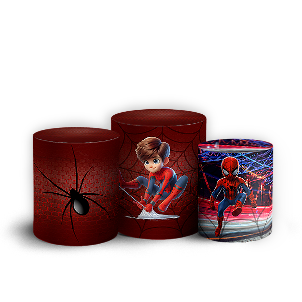 Capas Trio Cilindro Sublimado Vest Facil - Homem Aranha