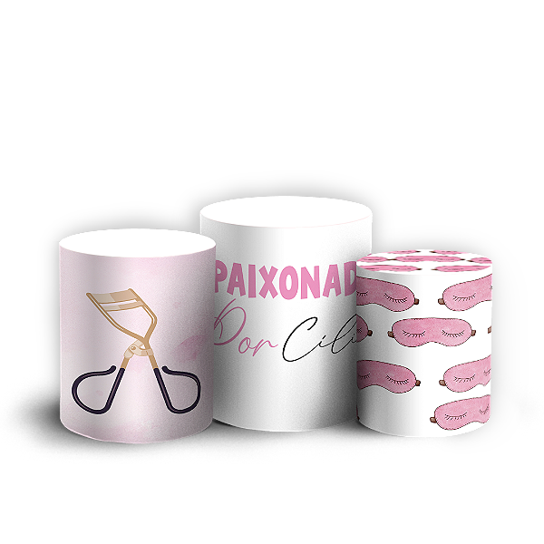 Capas Trio Cilindro Sublimado Vest Facil - Maquiagem