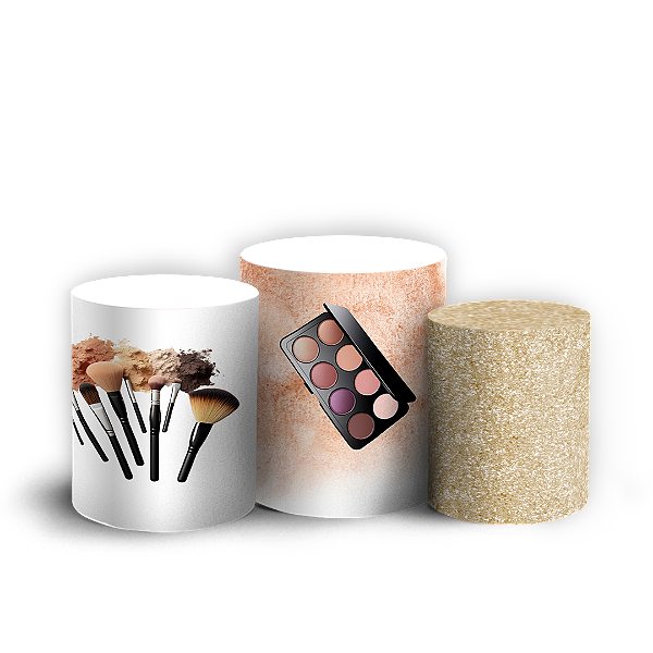 Capas Trio Cilindro Sublimado Vest Facil - Maquiagem