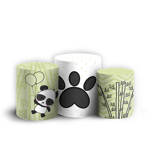 Trio Cilindro - Panda - Sublimado 3D + Elástico