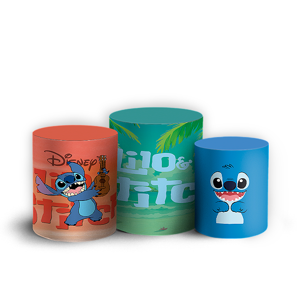 Trio Cilindro - Lilo E Stitch - Sublimado 3D + Elástico