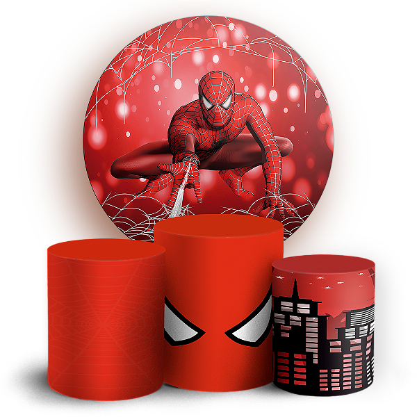 KIT Redondo e Trio - Homem Aranha - Sublimado 3D