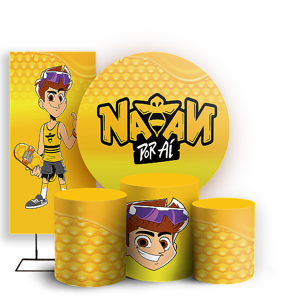 KIT Redondo Trio e Faixa - Nathan Por Ai - Sublimado 3D