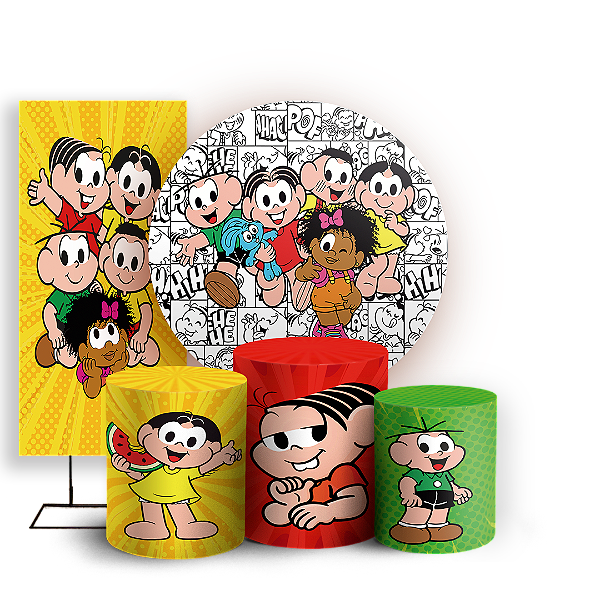 KIT Redondo Trio e Faixa - Turma Da Monica - Sublimado 3D