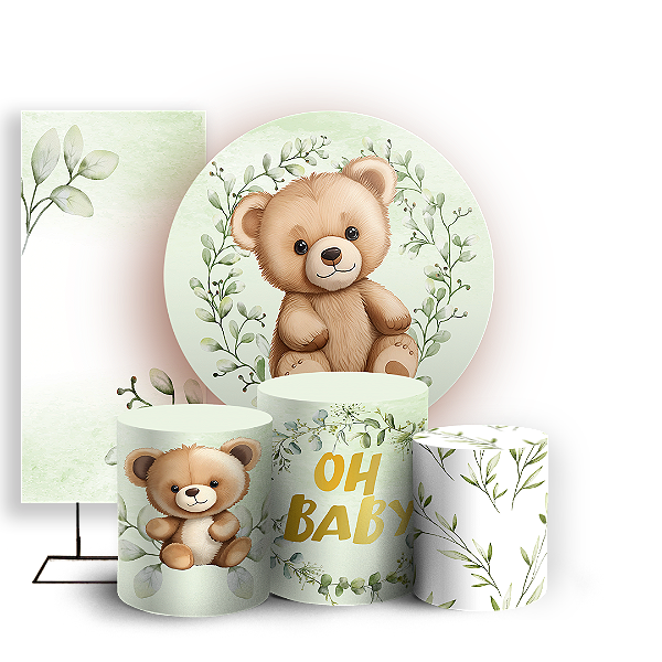 KIT Redondo Trio e Faixa - Ursinho - Sublimado 3D