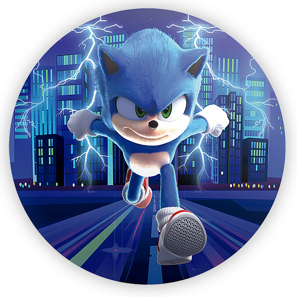 Painel Redondo - Sonic - Sublimado 3D