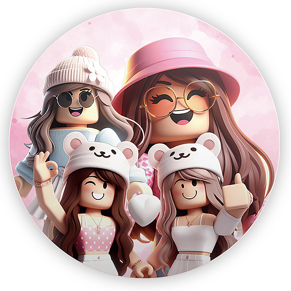Painel Redondo - Roblox Rosa - Sublimado 3D