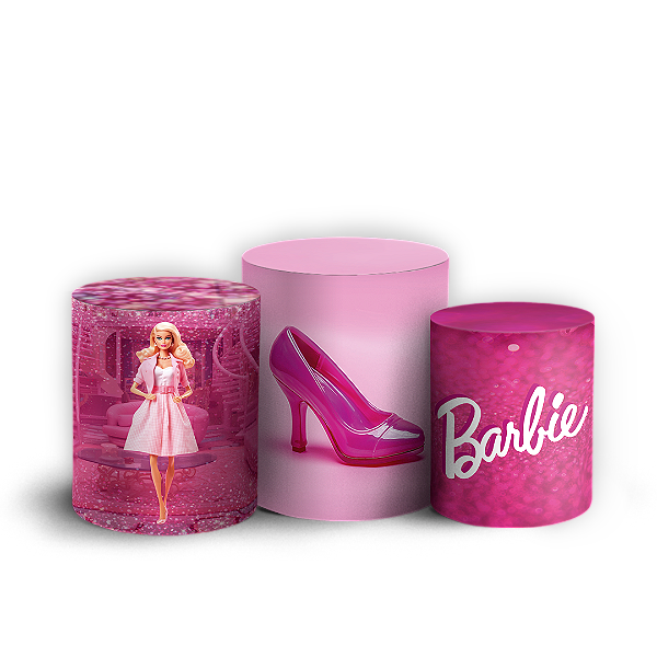 Capas Trio Cilindro Sublimado Vest Facil - Barbie