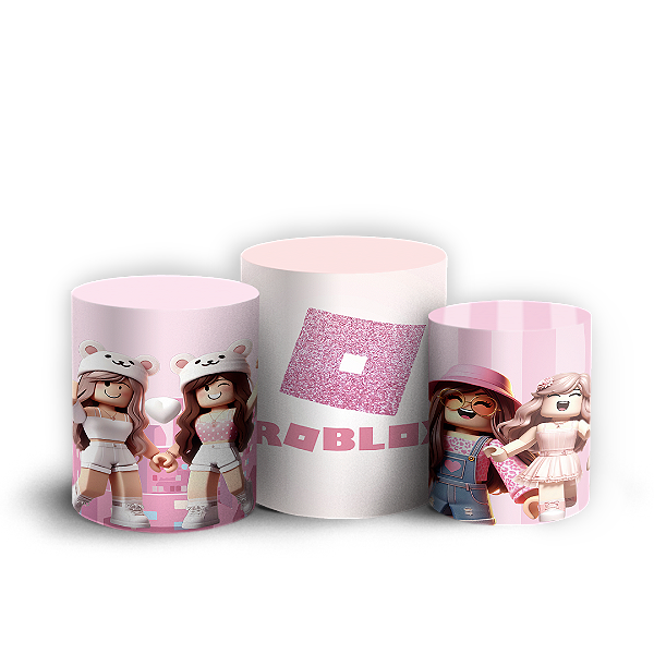 Capas Trio Cilindro Sublimado Vest Facil - Roblox Rosa