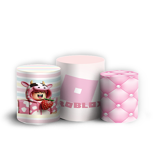 Capas Trio Cilindro Sublimado Vest Facil - Roblox Rosa