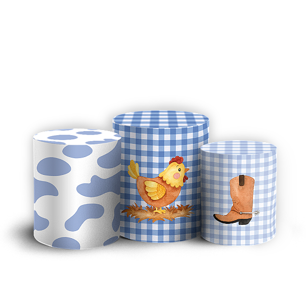 Capas Trio Cilindro Sublimado Vest Facil - Fazendinha