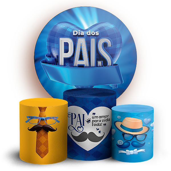 Capas Painel Redondo e Trio Cilindro Sublimado - Dia dos Pais
