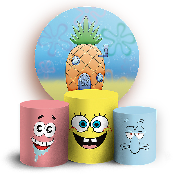KIT Redondo e Trio - Bob Esponja - Sublimado 3D