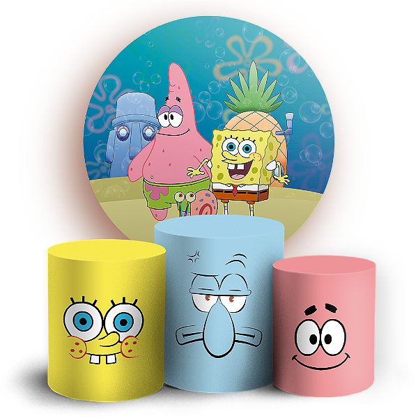 KIT Redondo e Trio - Bob Esponja - Sublimado 3D