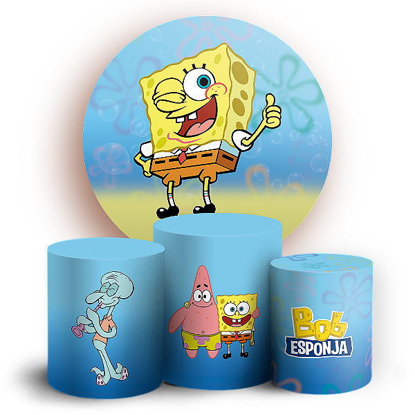 KIT Redondo e Trio - Bob Esponja - Sublimado 3D