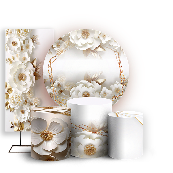 KIT Redondo Trio e Faixa - Floral - Sublimado 3D