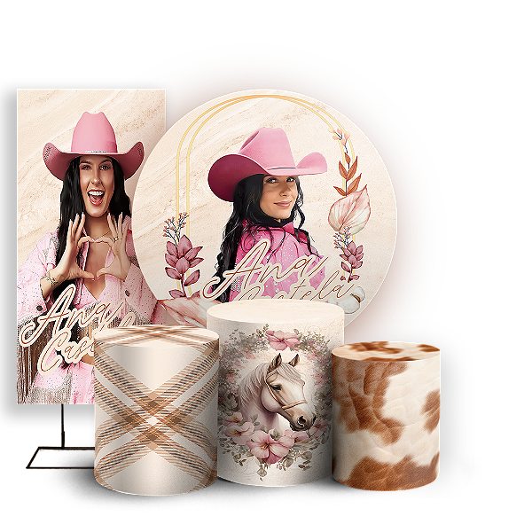 KIT Redondo Trio e Faixa - Ana Castela - Sublimado 3D