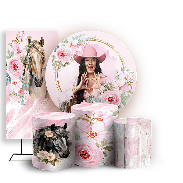 KIT Redondo Trio e Faixa - Ana Castela - Sublimado 3D