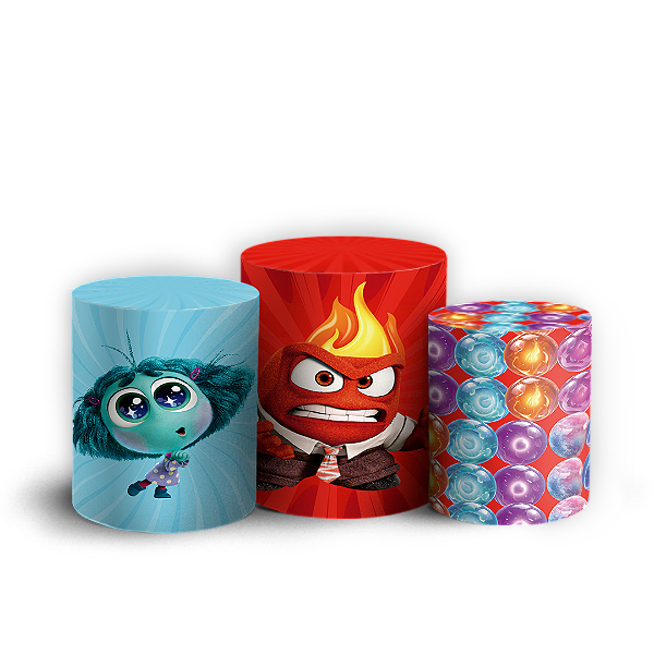 Capas Trio Cilindro Sublimado Vest Facil - Divertida Mente