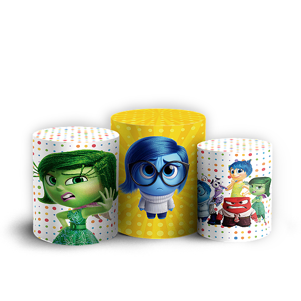 Capas Trio Cilindro Sublimado Vest Facil - Divertida Mente