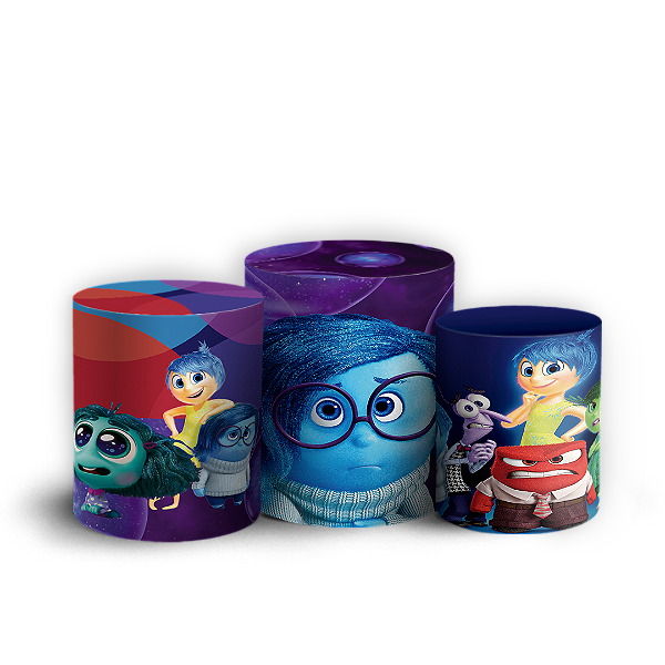 Capas Trio Cilindro Sublimado Vest Facil - Divertida Mente