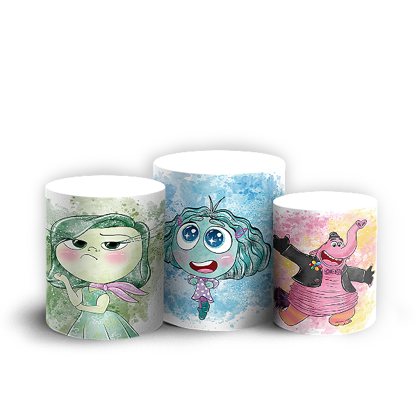 Capas Trio Cilindro Sublimado Vest Facil - Divertida Mente
